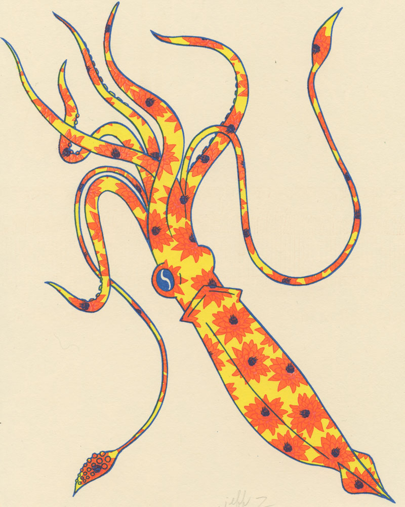 Squid Print by Jeff Zwirek