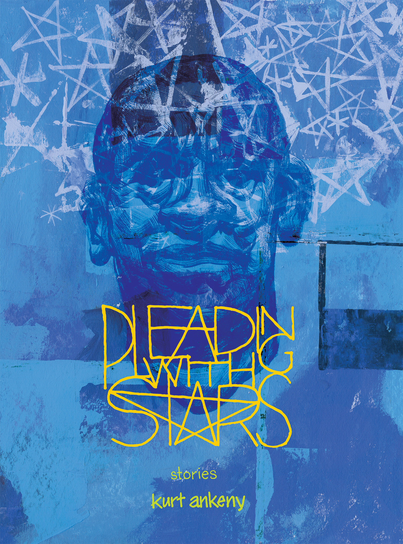Graphic novel cover image featuring the head of a man of African descent in front of an abstract blue field with stylized stars.